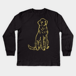 Sitting Golden Retriever Kids Long Sleeve T-Shirt